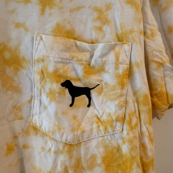 VS PINK women’s yellow tie-dye tee shirt Sz XS - Picture 4 of 6